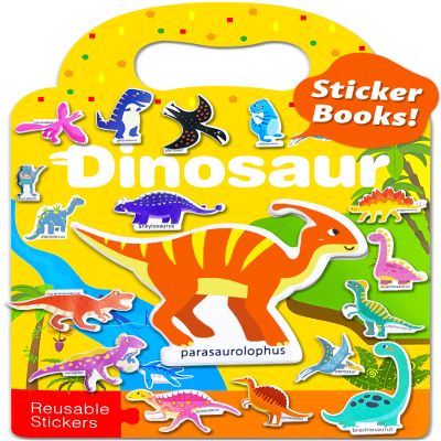 Benresive Reusable Sticker Books for Kids, Sticker Books for Toddlers, Toddler Travel Toys Activities Crafts Ages 3 and Up Birthday Gifts - Dinosaur
