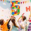 Building Blocks 5th Birthday Party Decorations Number 5 Pinata with Pinata Stick & Blindfold for Kids Girls Boys Happy Birthday Building Block Theme Party Supplies Carnival Games view 3