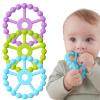 3 Pack Ring Teether Baby Infant Toys, Silicone Teething Ring Toys for Babies 0-6 Months, Seposeve Baby Teethers 6-12 Months 12-24 Months, Easy to Grasp Toy, Teething Relief, Light Purple Green Blue view 1