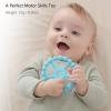 3 Pack Ring Teether Baby Infant Toys, Silicone Teething Ring Toys for Babies 0-6 Months, Seposeve Baby Teethers 6-12 Months 12-24 Months, Easy to Grasp Toy, Teething Relief, Light Purple Green Blue view 4