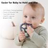 3 Pack Ring Teether Baby Infant Toys, Baby Essentials, Silicone Teething Ring Toys for Babies 0-6 Months, Seposeve Toddler Teethers 6-12 Months 12-24 Months, Infant Teething Relief, Brown Green Blue view 3
