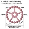 3 Pack Ring Teether Baby Infant Toys, Baby Essentials, Silicone Teething Ring Toys for Babies 0-6 Months, Seposeve Toddler Teethers 6-12 Months 12-24 Months, Infant Teething Relief, Purple Pink White view 3
