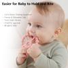3 Pack Ring Teether Baby Infant Toys, Baby Essentials, Silicone Teething Ring Toys for Babies 0-6 Months, Seposeve Toddler Teethers 6-12 Months 12-24 Months, Infant Teething Relief, Purple Pink White view 4