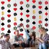 Blosssound 8 Pieces Casino Theme Party Decorations Casino Party Hanging Garlands Poker Hanging Banner Las Vegas Theme Card Garlands for Poker Night Birthday Supplies view 4