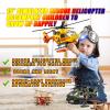 ANJARU Helicopter Toy with Lights and Sound,Simulative Rescue Helicopter Vehicles Toys for Kids Aged 3 and Up,Pull-Back Propeller Army Toys Toddler Kids Boys Gifts (Military Helicopter) view 3