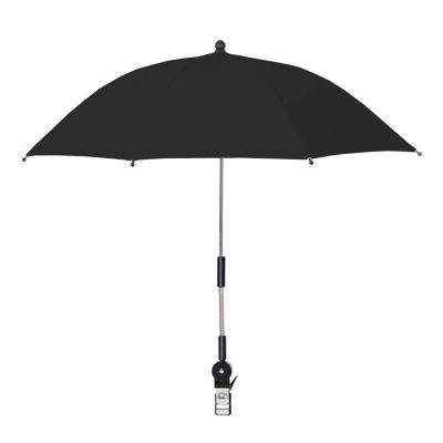 DULRLLY Clip-On Umbrella with Universal Clamp, 21.7 Inch Beach Umbrella for Chair, Baby Stroller, Fishing, Patio, Beach Chair, Stroller, Wheelchairs, Golf Carts (Black)