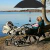 DULRLLY Clip-On Umbrella with Universal Clamp, 21.7 Inch Beach Umbrella for Chair, Baby Stroller, Fishing, Patio, Beach Chair, Stroller, Wheelchairs, Golf Carts (Black) view 3