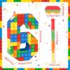 Building Blocks 6th Birthday Party Decorations Number 6 Pinata with Pinata Stick & Blindfold for Kids Girls Boys Happy Birthday Building Block Theme Party Supplies Carnival Games view 3