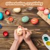 Santiccipa White Fake Easter Eggs, 20-Count Wooden Eggs in Carton for Painting and Crafts, Food Toys for Kitchen Play and Room Decor, Eggs for Nesting Boxes and Poultry Incubators. view 3