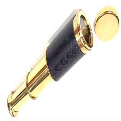 20 Piece Lot Vintage Marine Handicraft Black Leather Wrapped Gold Finish Telescope Nautical