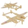 TimMee WW2 P-38 Lightning Fighter Plane - 2pc Tan Plastic Army Men Aircraft view 1