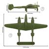 TimMee WW2 P-38 Lightning Fighter Plane - 2pc OD Green Plastic Army Men Aircraft view 2