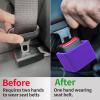 2 Pack Silicone Seat Belt Buckle Holder, Seat Belt Buckle Booster for Kids, Durable Silicone Material, Easy Access to The Buckles of Rear Seats, Car Accessories, Suitable for Most Car Models (Purple) view 3