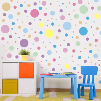 1240Pcs Polka Dot Wall Decals Pastel Wall Decal Peel and Stick Kids Decals Removable Round Circle Rainbow Stickers for Playroom Nursery Classroom Bedroom Decor(Pastel)
