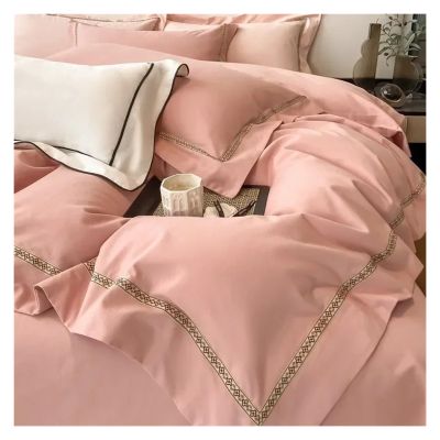 ADovz Count Long Staple Cotton Four Piece Set Thickened Brushed Bed Sheet, Quilt Cover, Fitted Sheet, and Bedding,Bed Sheets