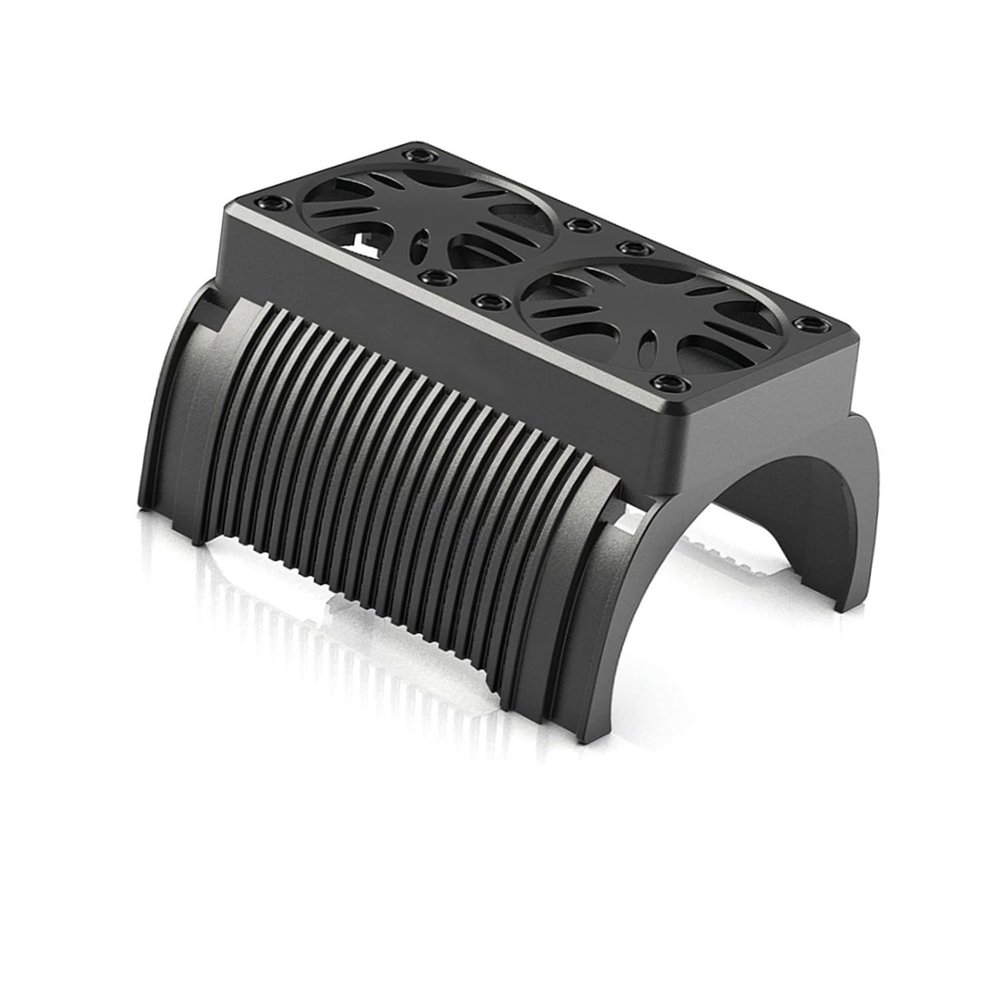 Karlass Cooling Fan with Housing Power Cable SK-400008-15 Twin Motor 5 to 7.4 Volt Fasteners Cooling Motor for 1/5 Scale Hobby Remote Control Car