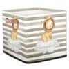 RIRIX Personalized Baby Gift Storage Basket Storage Bins, Custom Baby Basket Toy Box for Toddlers Nursery Toy Book Clothes Towel Lion Crown Grey view 1
