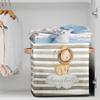 RIRIX Personalized Baby Gift Storage Basket Storage Bins, Custom Baby Basket Toy Box for Toddlers Nursery Toy Book Clothes Towel Lion Crown Grey view 2