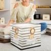 RIRIX Personalized Baby Gift Storage Basket Storage Bins, Custom Baby Basket Toy Box for Toddlers Nursery Toy Book Clothes Towel Lion Crown Grey view 3