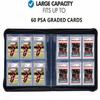 60 Pockets Graded Card Binder, Toploading PSA Slab Holder Album, PU Leather Graded Card Storage Binder, Premium 6 Pocket PSA Card Binder Album with Sleeves (Black) view 2
