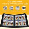 60 Pockets Graded Card Binder, Toploading PSA Slab Holder Album, PU Leather Graded Card Storage Binder, Premium 6 Pocket PSA Card Binder Album with Sleeves (Black) view 3