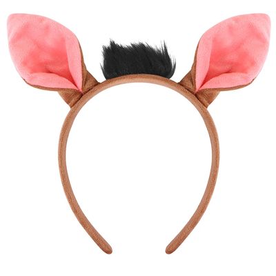 Aunifun Plush Animal Ears Headband Horns Hairband,Halloween Christmas Festival Theme Party Accessory Animal Cosplay Costume Headband (Warthog)