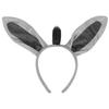 Aunifun Plush Animal Ears Headband Horns Hairband,Halloween Christmas Festival Theme Party Accessory Animal Cosplay Costume Headband (Donkey) view 1