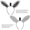 Aunifun Plush Animal Ears Headband Horns Hairband,Halloween Christmas Festival Theme Party Accessory Animal Cosplay Costume Headband (Donkey) view 3