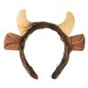 Aunifun Plush Animal Ears Headband Horns Hairband,Halloween Christmas Festival Theme Party Accessory Animal Cosplay Costume Headband (Bull) view 1