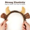 Aunifun Plush Animal Ears Headband Horns Hairband,Halloween Christmas Festival Theme Party Accessory Animal Cosplay Costume Headband (Bull) view 3