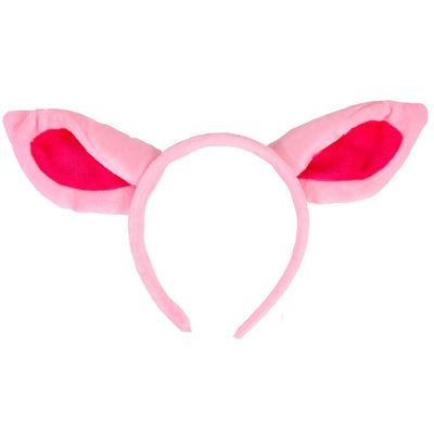 Aunifun Plush Animal Ears Headband Horns Hairband,Halloween Christmas Festival Theme Party Accessory Animal Cosplay Costume Headband (Pig)