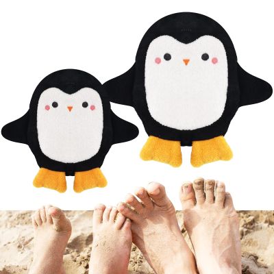 Blublu Park 2Pcs Sand Remover for Beach Kids and Adults, Baby Powder Sand Removal Bag, Baby Beach Essentials for Vacation,Skin-Friendly, Beaches Accessories, Must Haves, Gifts for Family (Penguins)