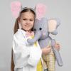 Aunifun Plush Animal Ears Headband Horns Hairband,Halloween Christmas Festival Theme Party Accessory Animal Cosplay Costume Headband (Big Elephant) view 3