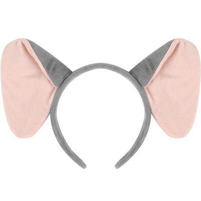 Aunifun Plush Animal Ears Headband Horns Hairband,Halloween Christmas Festival Theme Party Accessory Animal Cosplay Costume Headband (Pink Elephant)