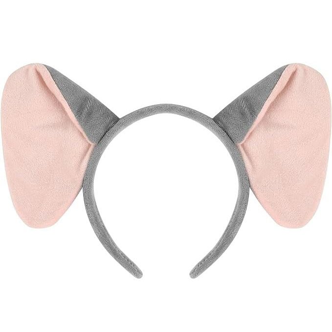 Aunifun Plush Animal Ears Headband Horns Hairband,Halloween Christmas Festival Theme Party Accessory Animal Cosplay Costume Headband (Pink Elephant)