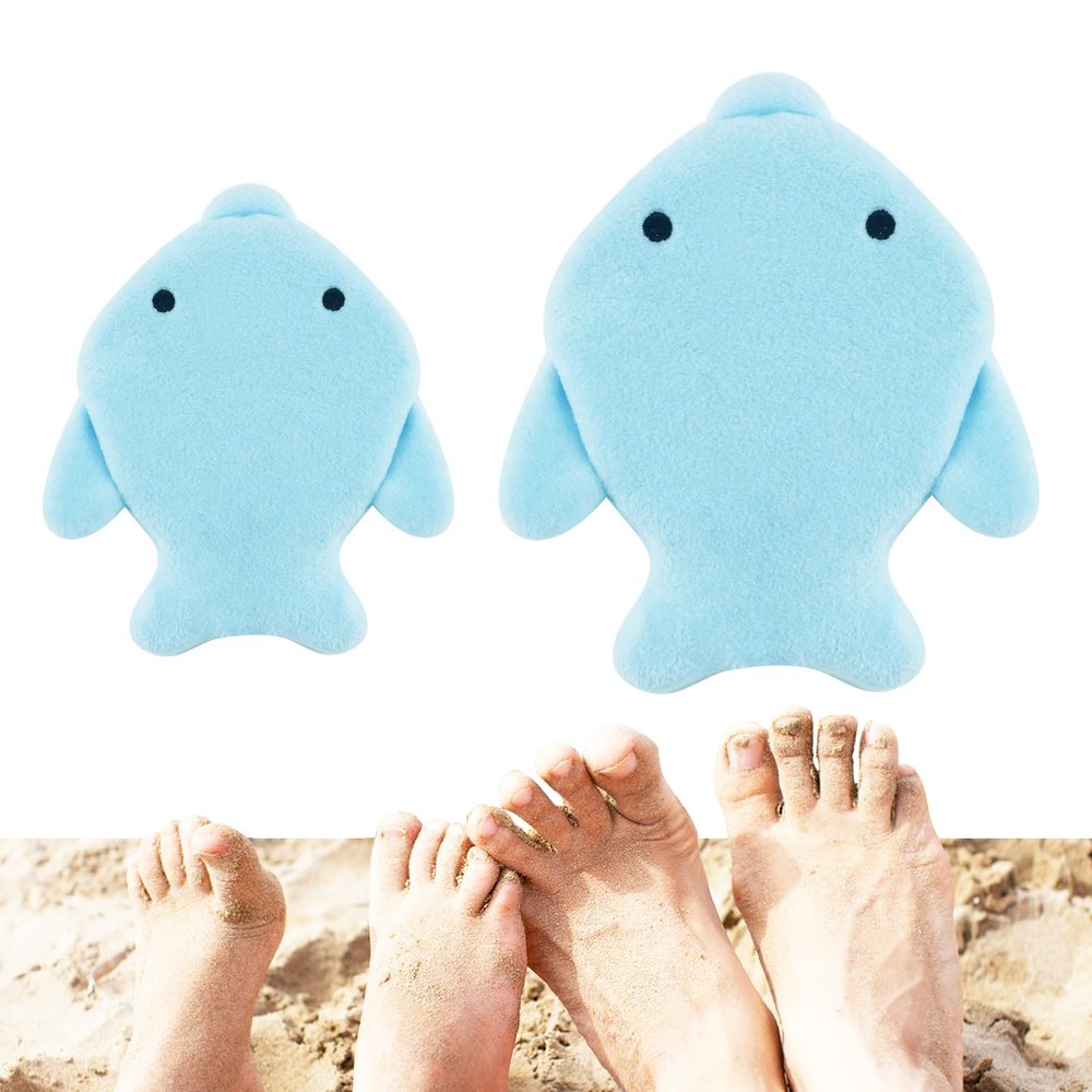 Blublu Park 2Pcs Sand Remover for Beach Kids and Adults, Baby Powder Sand Removal Bag, Baby Beach Essentials for Vacation,Skin-Friendly, Beaches Accessories, Must Haves, Gifts for Family (Dolphins)
