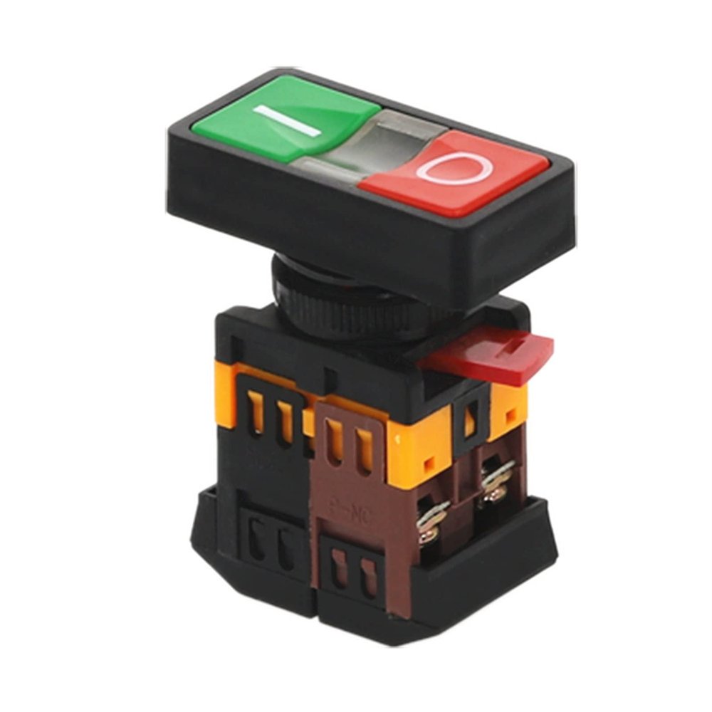 PGMTDEFXJO 1Pcs AS-22N 25N Start-Stop Double Pushbuttons Switch with LED Lamp (Color : 24v) (Color : 12v)