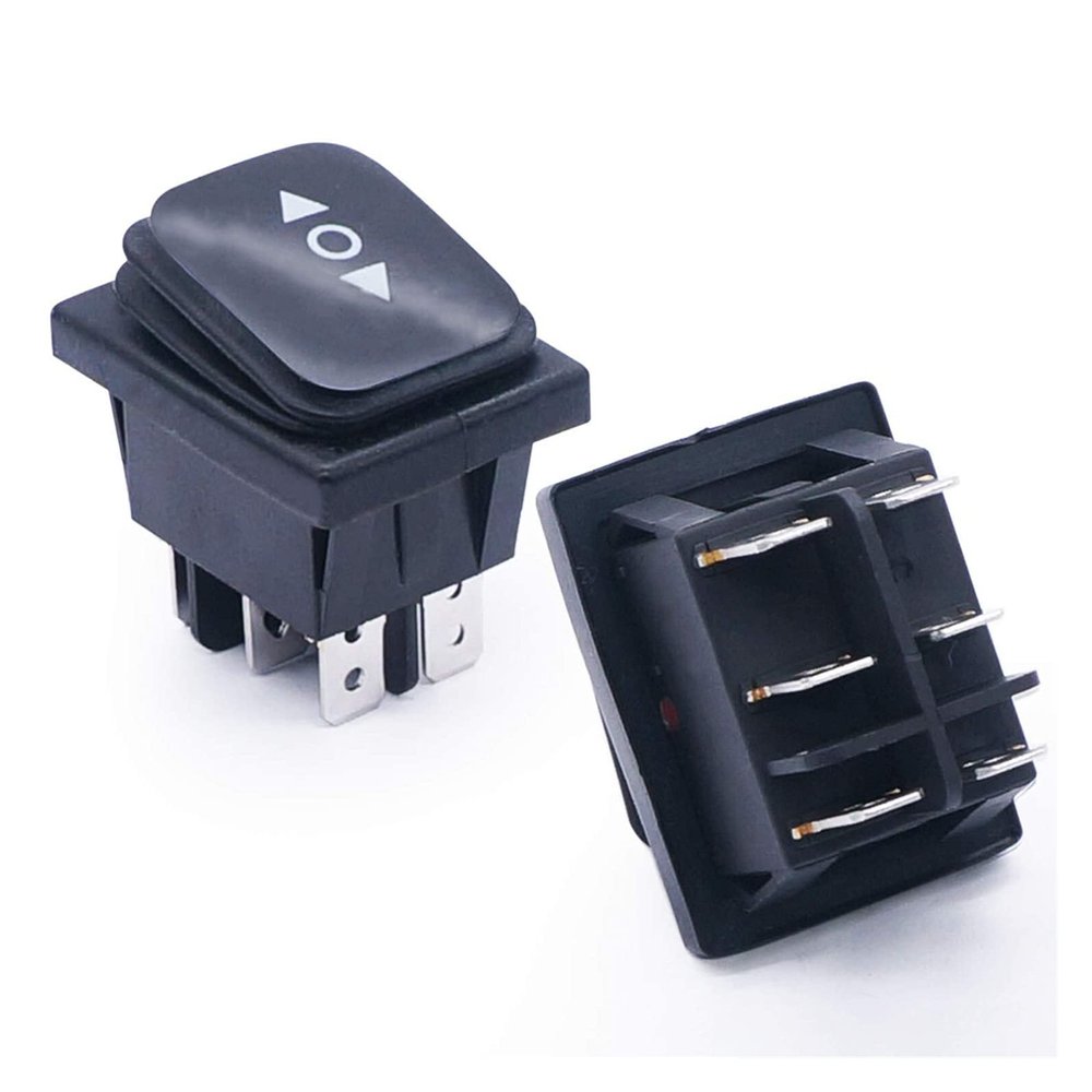PGMTDEFXJO 2pcs Waterproof Latching Rocker Switch 6 PIN ON/Off/ON 3 Position Black 250V/16A 125V/20A Switchs