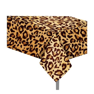 littkeef cliaet 3 Pcs Leopard Print Tablecloth Leopard Print Tablecloth Disposable Table Cover for Kitchen Home Decor, 54x87In