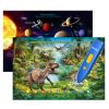 Bilingual Interactive for Kids Talking Dinosaur Space Poster for Kids Learning and Educational Toys,Talking Educational Dinosaur Toy for Ages 3 to 12 Years Old,Space Theme Wall Decor for Preschool view 1