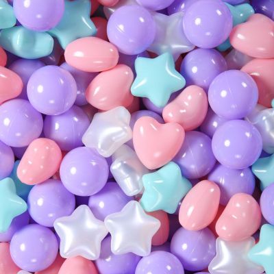 Ball Pit Balls for Kids - Mixed Star Heart Round Crush Proof Play Plastic Balls for Ball Pit Phthalate Free BPA Free Non-Toxic Indoor Outdoor,Soft Plastic Pool Balls for Kids Birthday Party.