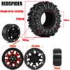 REDSPIDER 1.9 Beadlock Wheels and Tires Set4PSC Mud Specific Tire Metal wheels 1.9 Tires Has Super Strong Grip for 1/10 RC Crawler Car Axial SCX10 Pro Capra UTB18 TRX4 (Red) view 2