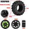 REDSPIDER 1.9 Beadlock Wheels and Tires Set4PSC Mud Specific Tire Metal wheels 1.9 Tires Has Super Strong Grip for 1/10 RC Crawler Car Axial SCX10 Pro Capra UTB18 TRX4 (Green) view 2
