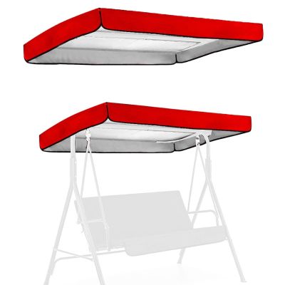 3 Seat Garden Hammock Top Cover, Sun Shade Swing Top Replacement Waterproof Decor Swing Replacement Canopy Top Cover(Red,190 * 132 * 15cm)