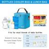 BABEYER Breastmilk Cooler Bag with Ice Pack Fits 6 Baby Bottles Up to 9 Ounce, Baby Bottle Bag with Shoulder Strap for Nursing Mom Daycare, Blue view 2