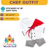 Chef Outfit for 16 Plush Animals Teddy Bear Clothes Costume with Hat and Apron Dress Up Accessories view 3