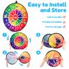Hungdao 3 Sets Carnival Games Combo Set, Dart Board with Balls Plastic Cones Ring Bean Bags Toss Game for Boys Girls Adults Family Birthday Yard Indoor Outdoor(Vibrant Color, Fun Style) view 3