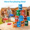 Hungdao 3 Sets Carnival Games Combo Set, Dart Board with Balls Plastic Cones Ring Bean Bags Toss Game for Boys Girls Adults Family Birthday Yard Indoor Outdoor(Vibrant Color, Fun Style) view 4