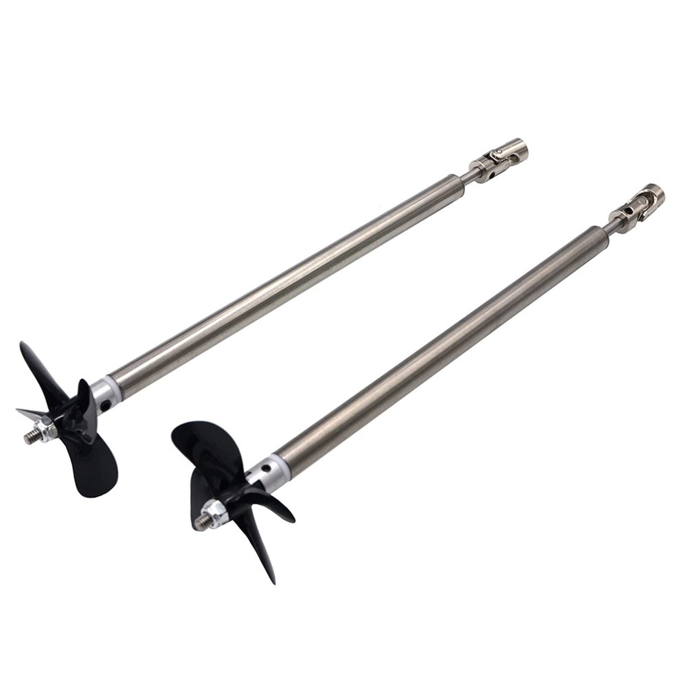 1 Pair RC Boat Motor 4MM Stainless Steel Shaft Set Metal Universal Joint with 50mm CW/CCW 4-Blades Propellers (Size : 15x10 for 3.17mm)