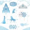 GZDUCK Ice Princess Cake Toppers- 16 Pcs Snow Theme Princess Cake Decorations with Castle, Crown, Snowflake Castle Birthday Cake Topper for Girls Kids Baby Shower view 2